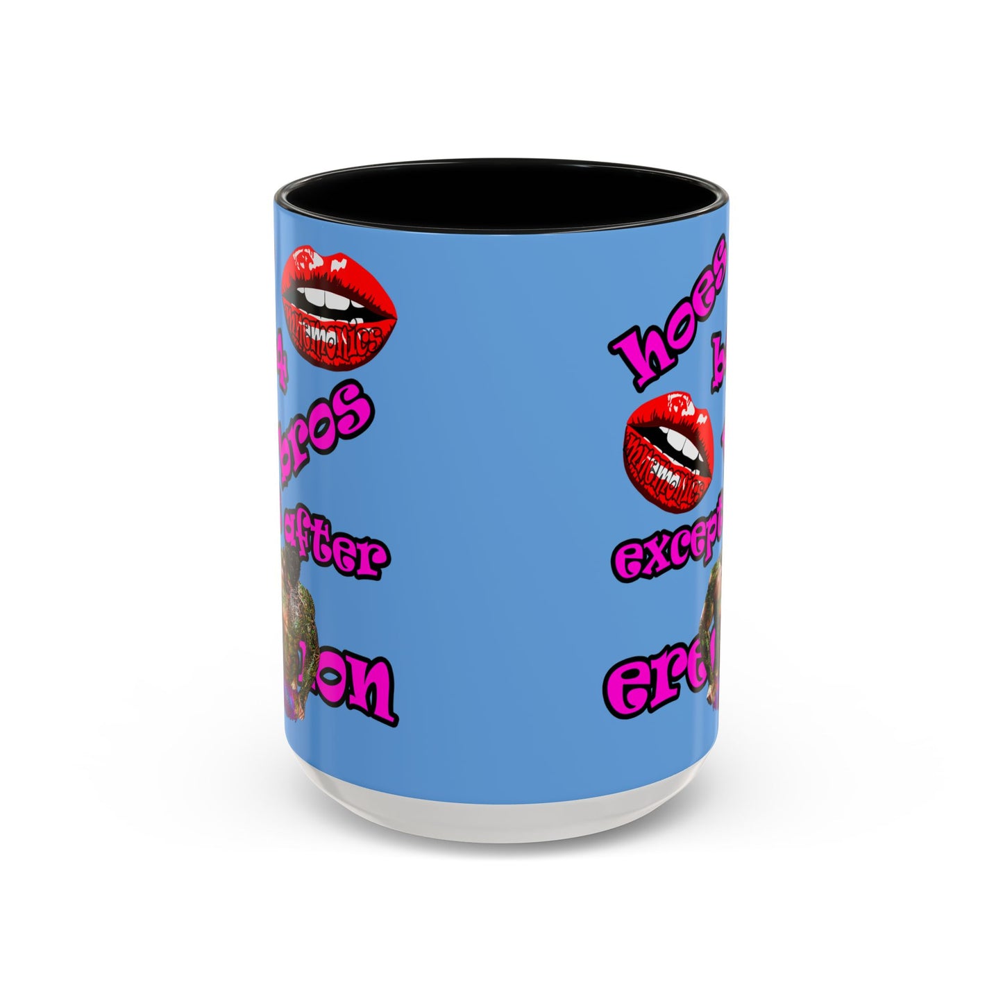 hoes b4 bros - Accent Mug (light blue)