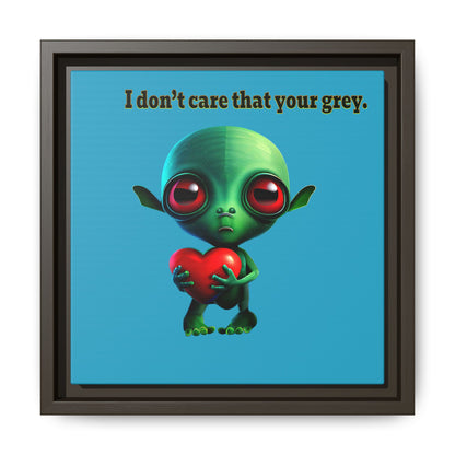 I don't care that your grey - framed canvas art (turquoise)