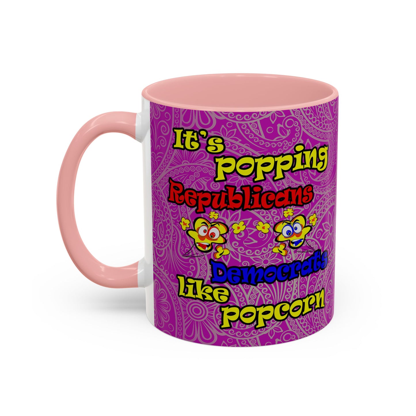 popping like popcorn - Accent Mug (pink swirl)