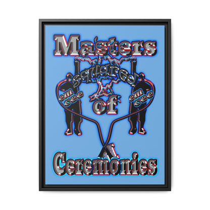em cee squared - framed canvas art (light blue)