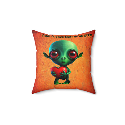 I don't care that your grey - Faux Suede Square Pillow - (burnt orange)