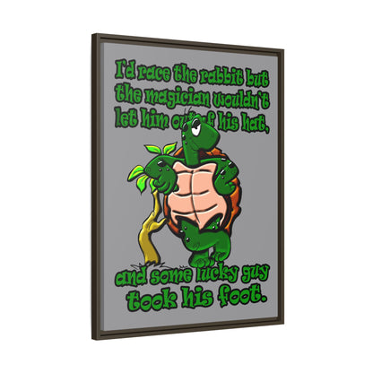 turtle race - framed canvas art (grey)