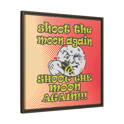 shoot the moon again - framed canvas art (yellow-orange wave)