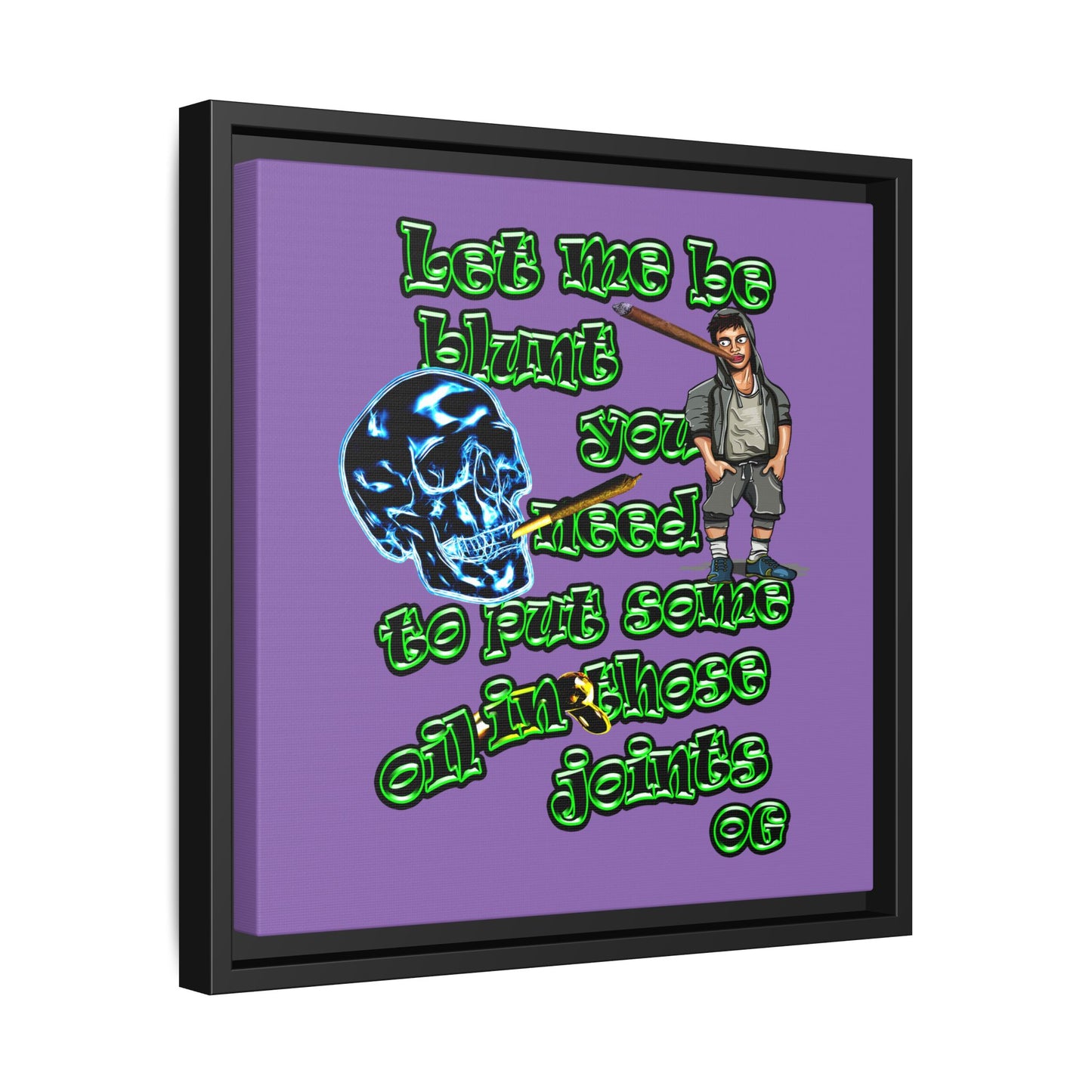 og - framed canvas art (light purple)