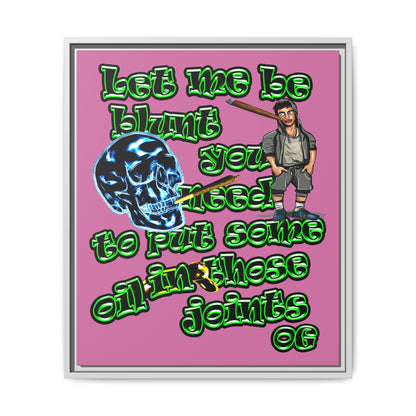 og - framed canvas art (light pink)