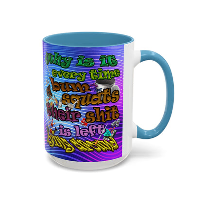 the bum's shit - Accent Mug (purple wave)
