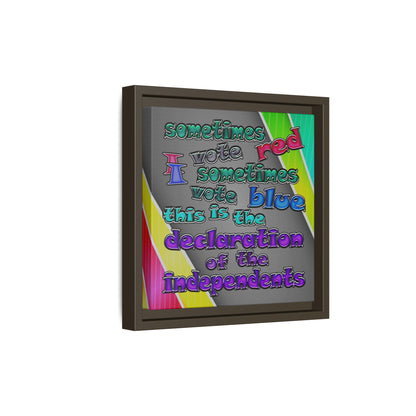 declaration of the independents - framed canvas art (rainbow split)