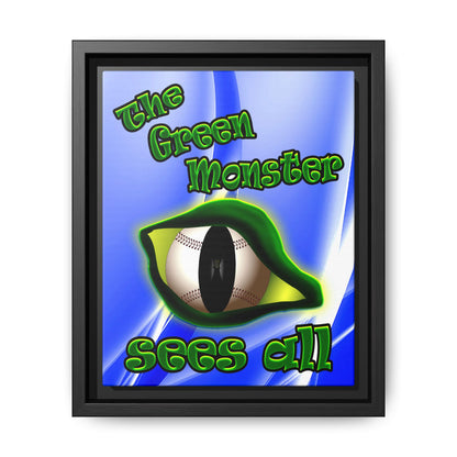 green monster - framed canvas art (blue-white wave)