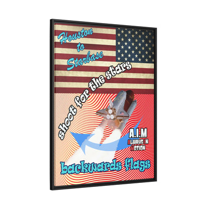 shoot for the stars - framed canvas art (yellow-orange wave)