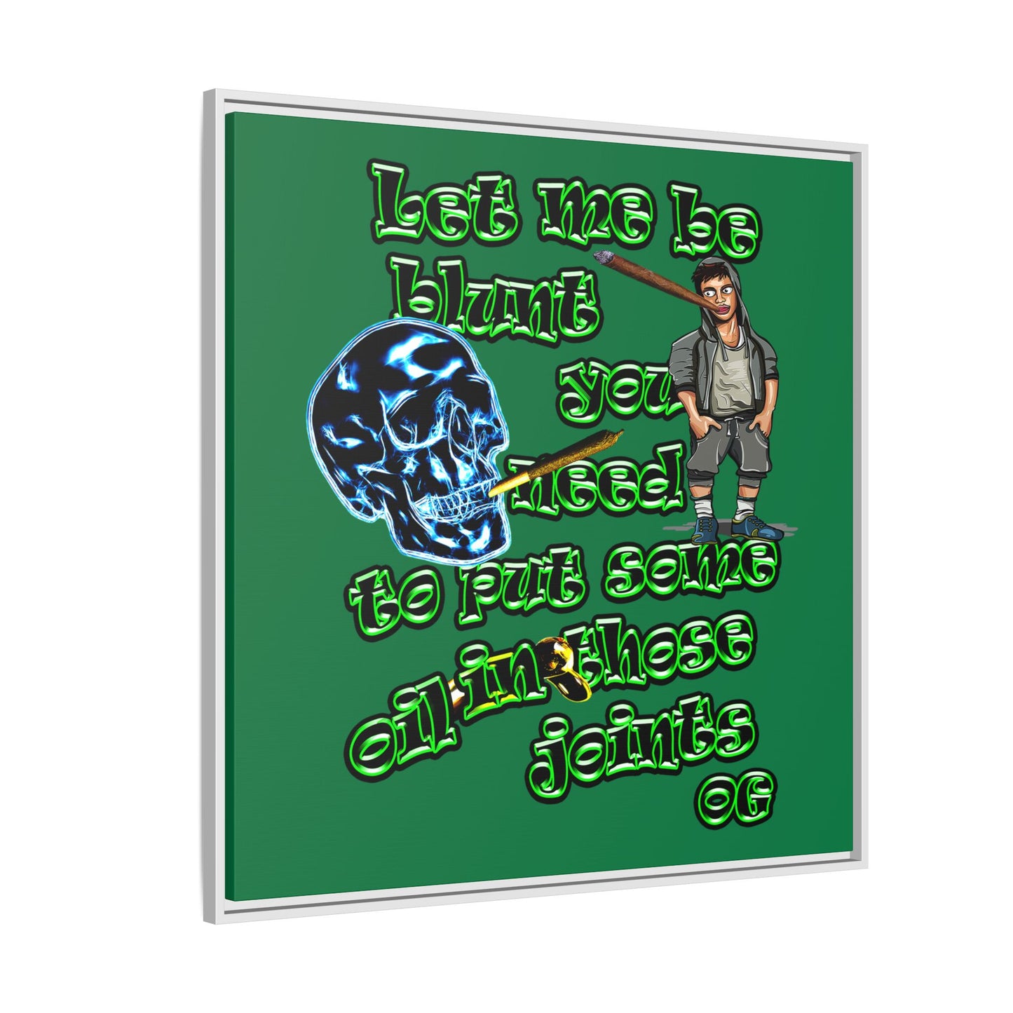 og - framed canvas art (dark green)