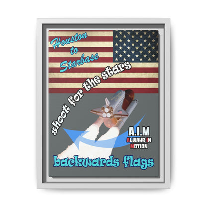 shoot for the stars - framed canvas art (dark grey)