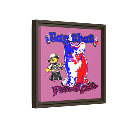 tag that - framed canvas art (light pink)