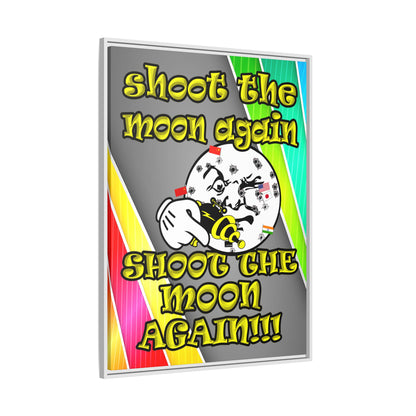 shoot the moon again - framed canvas art (rainbow split)