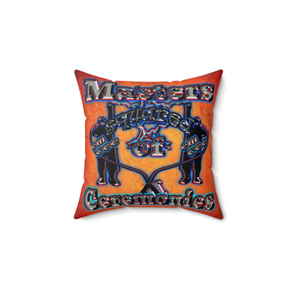 em cee squared - Faux Suede Square Pillow - (burnt orange)