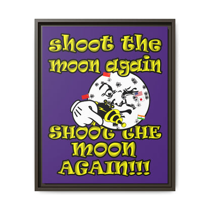 shoot the moon again - framed canvas art (purple)