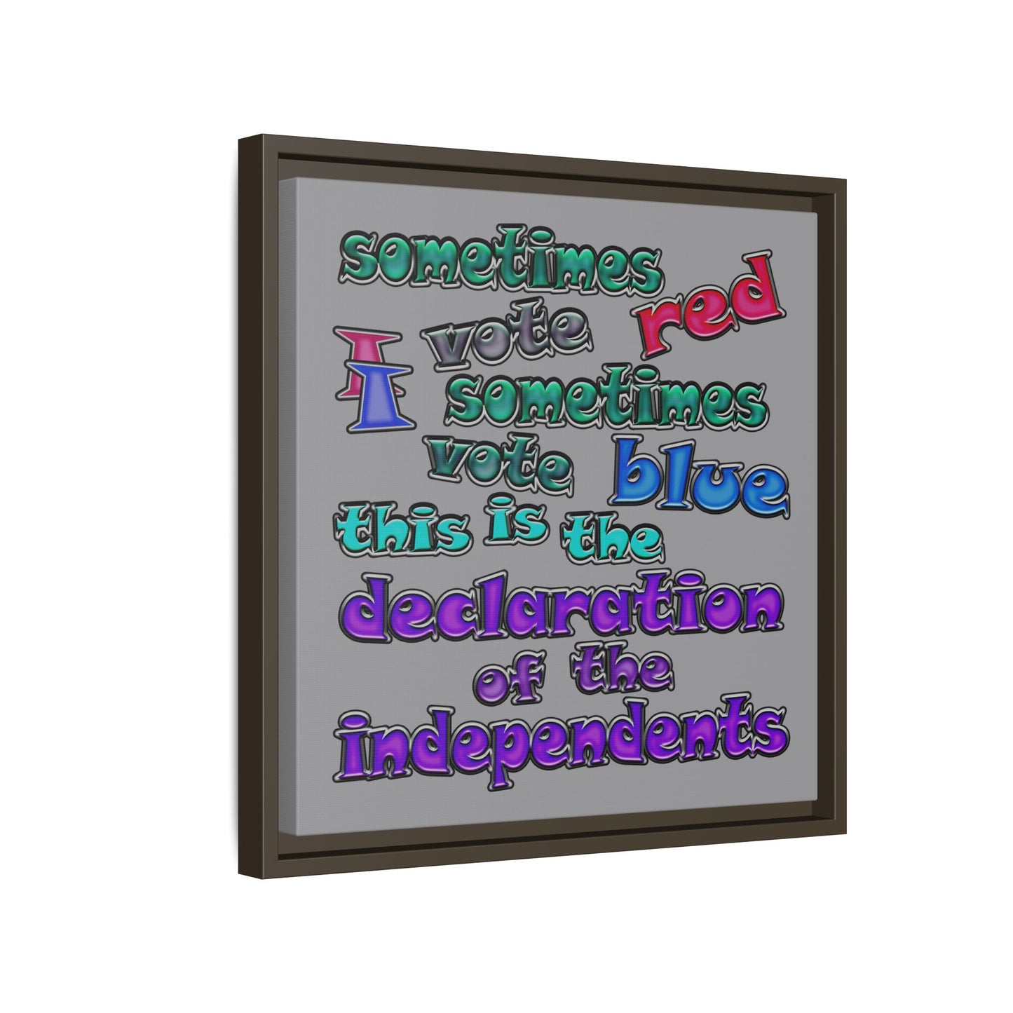 declaration of the independents - framed canvas art (grey)