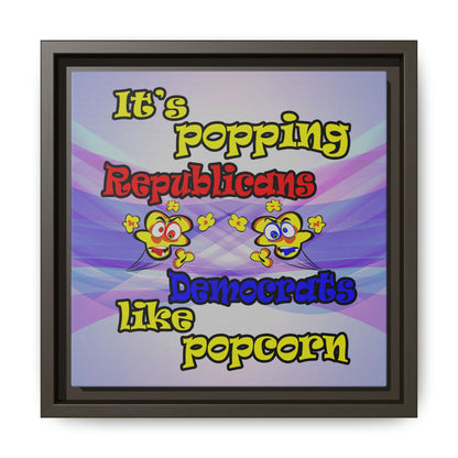 popping like popcorn - framed canvas art (light blue-pink wave)