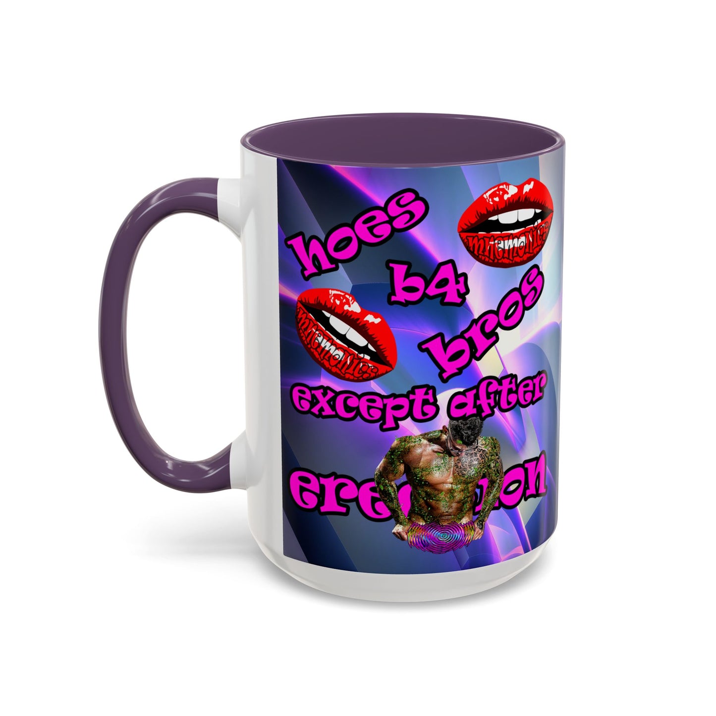 hoes b4 bros - Accent Mug (grey-pink wave)