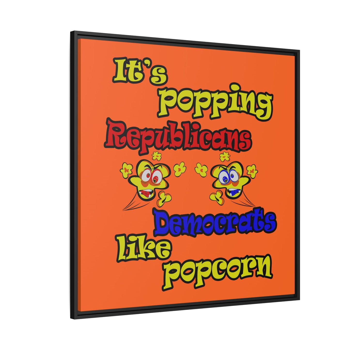 popping like popcorn - framed canvas art (orange)