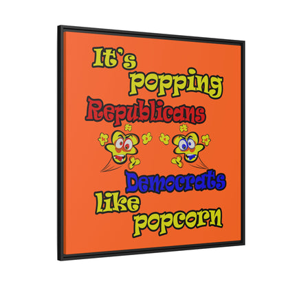 popping like popcorn - framed canvas art (orange)