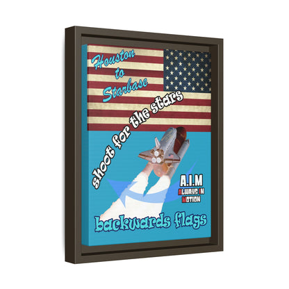 shoot for the stars - framed canvas art (turquoise)