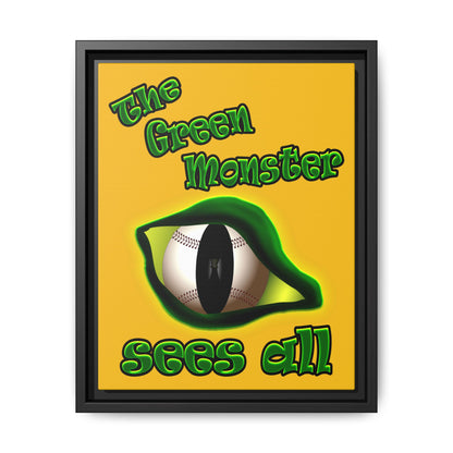 green monster - framed canvas art (yellow)