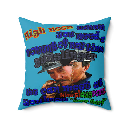 high noon - Spun Polyester Square Pillow - (turquoise)