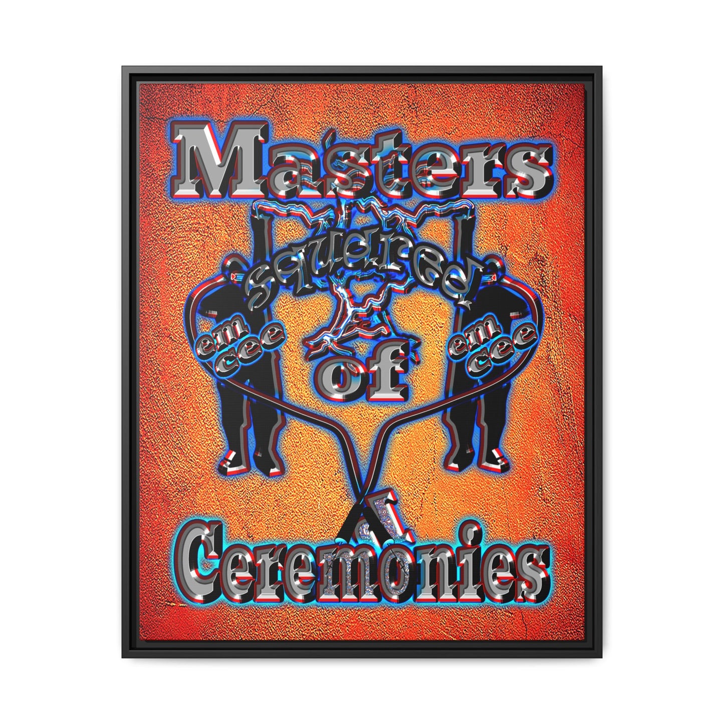 em cee squared - framed canvas art (burnt orange)