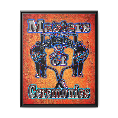 em cee squared - framed canvas art (burnt orange)
