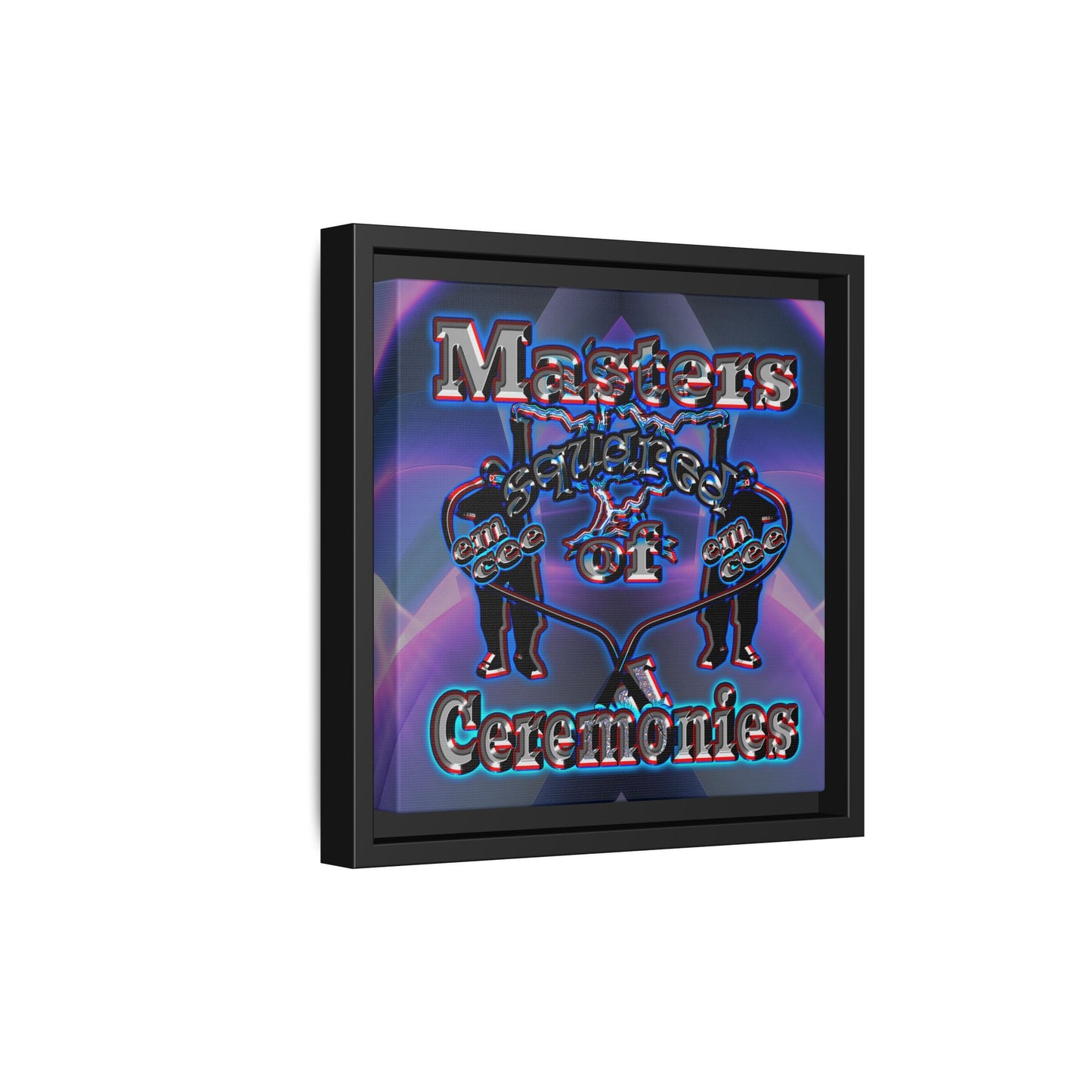em cee squared - framed canvas art (grey-pink wave)