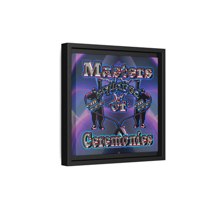 em cee squared - framed canvas art (grey-pink wave)