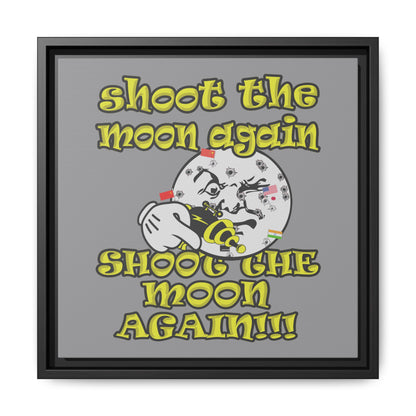 shoot the moon again - framed canvas art (grey)