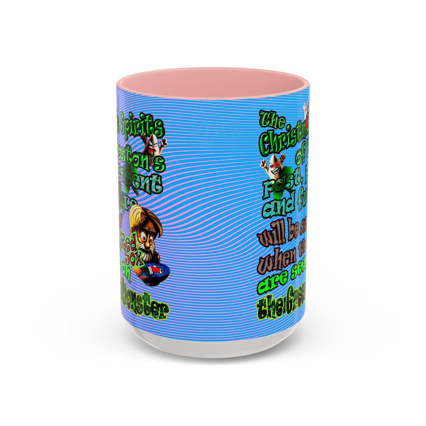 christmas spirits of boston - Accent Mug (light blue-purple wave)