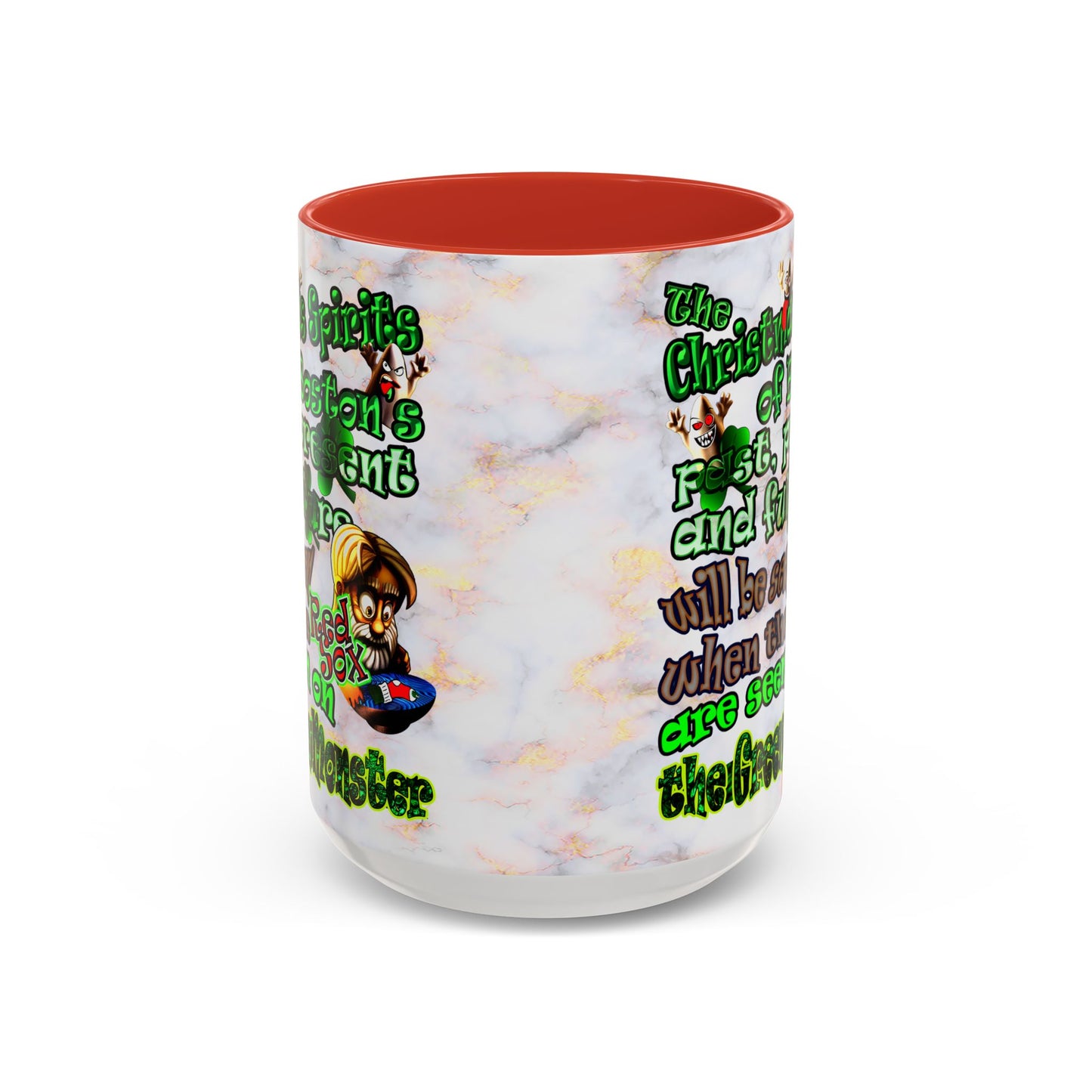 christmas spirits of boston - Accent Mug (white marble)