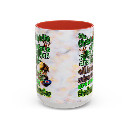 christmas spirits of boston - Accent Mug (white marble)