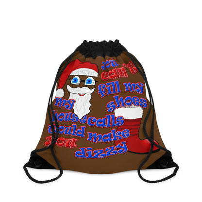 santa's shoes - Drawstring Bag (brown)