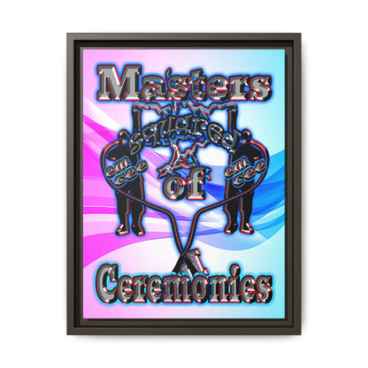 em cee squared - framed canvas art (light blue-pink wave)