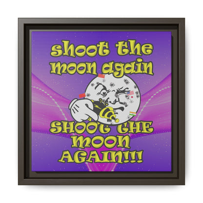 shoot the moon again - framed canvas art (purple-pink wave)