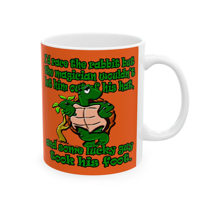 turtle race - White Mug (orange)