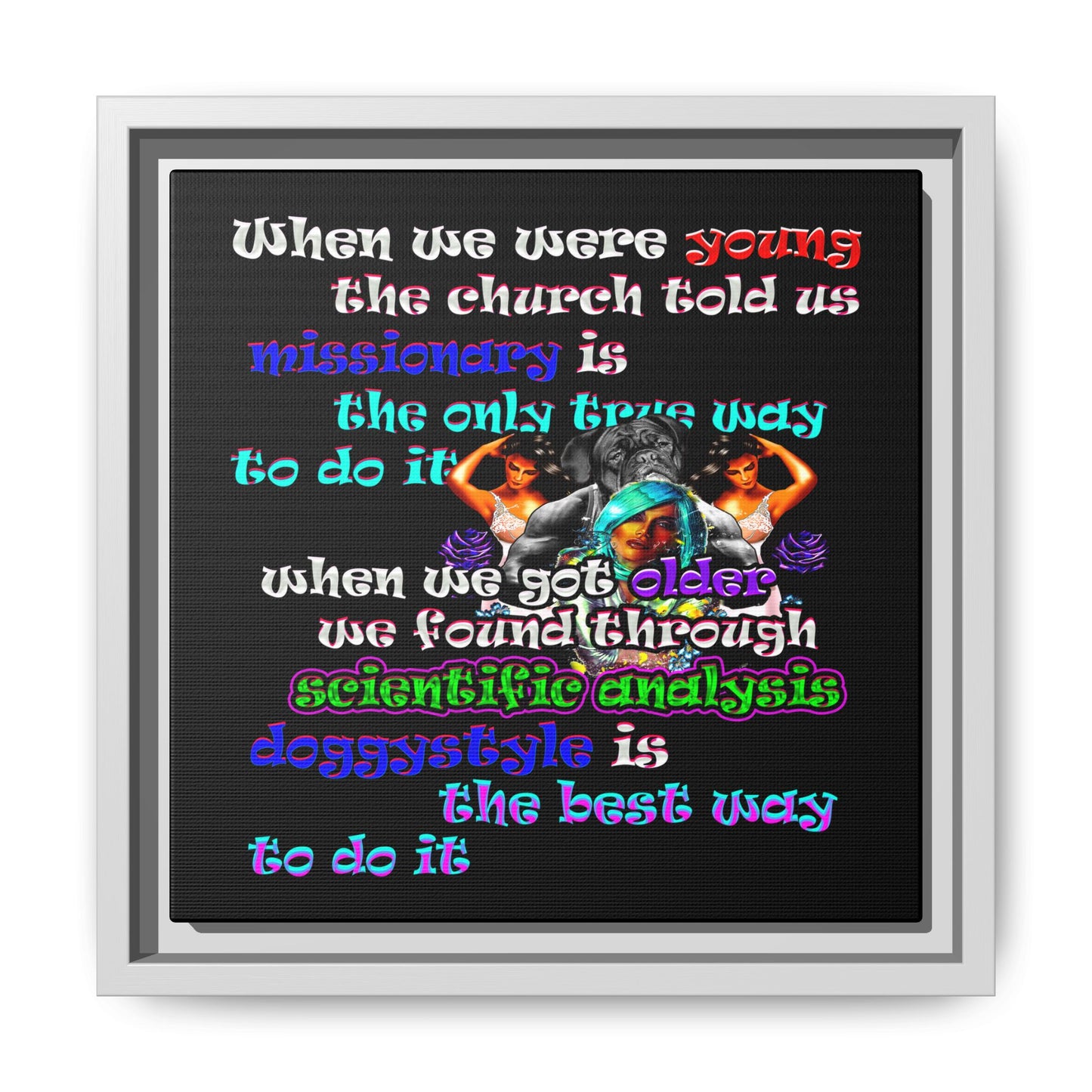 doggystyle - framed canvas art (black)