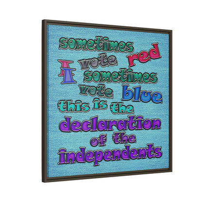 declaration of the independents - framed canvas art (faded blue)