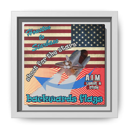 shoot for the stars - framed canvas art (yellow-orange wave)