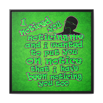 noticed you noticing - framed canvas art (green turf)