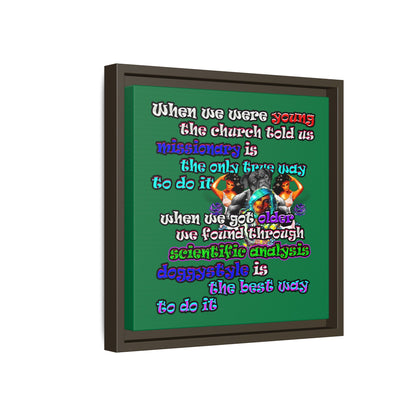 doggystyle - framed canvas art (dark green)