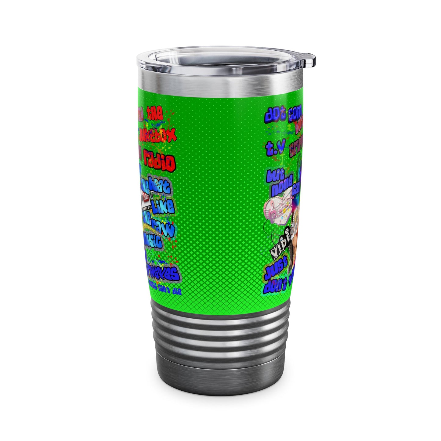 drop the beat - Ringneck Tumbler, 20oz  (logo green)