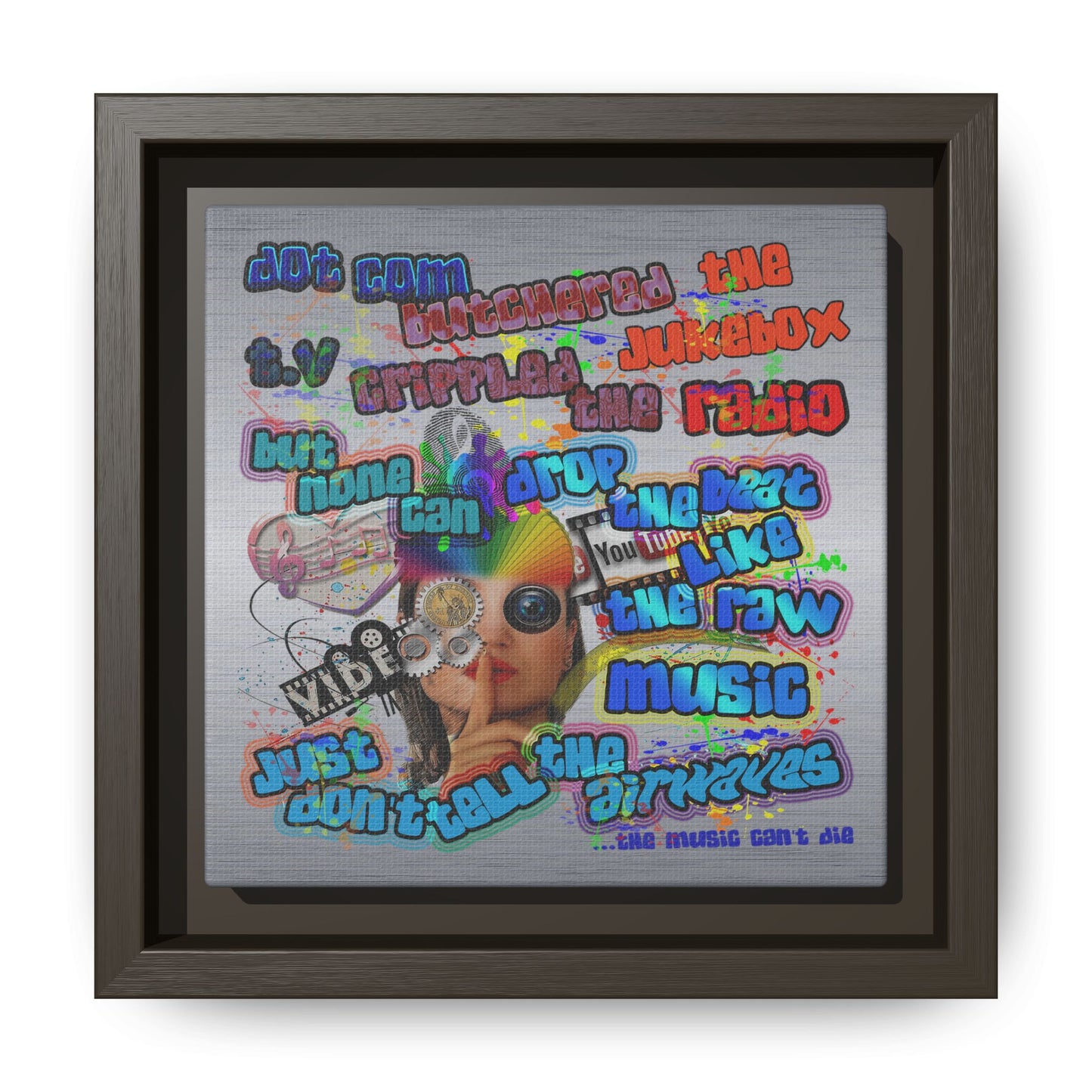 drop the beat - framed canvas art (brushed nickel)