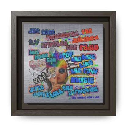 drop the beat - framed canvas art (brushed nickel)