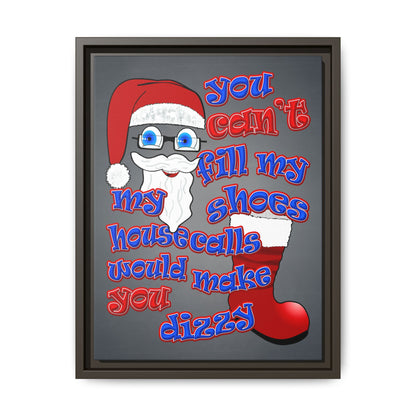 santa's shoes - framed canvas art (grey-light grey)