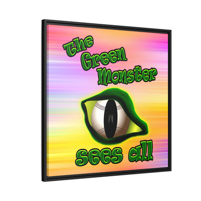 green monster - framed canvas art (color blur)
