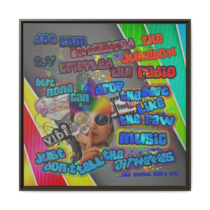 drop the beat - framed canvas art (rainbow split)
